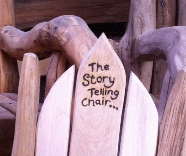 Hobbit-style oak storytelling throne for school — handmade in Wales