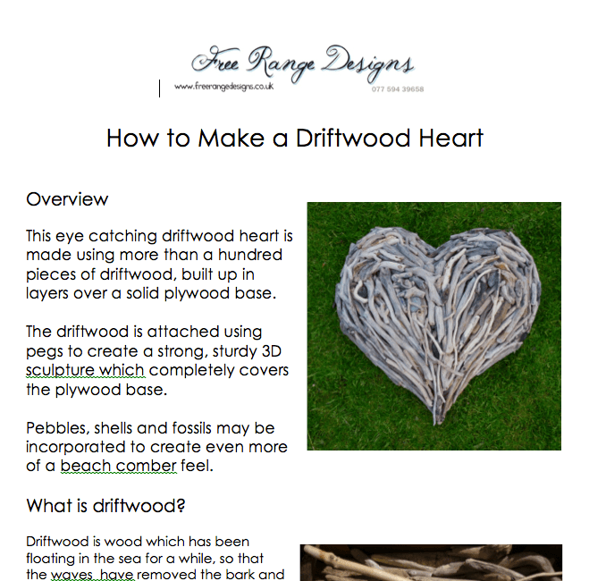 How to make a driftwood heart — step 5 of DIY guide for natural coastal art