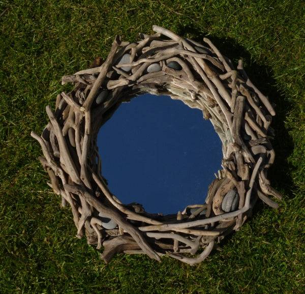 Step-by-step guide for making a driftwood mirror — handmade coastal art DIY