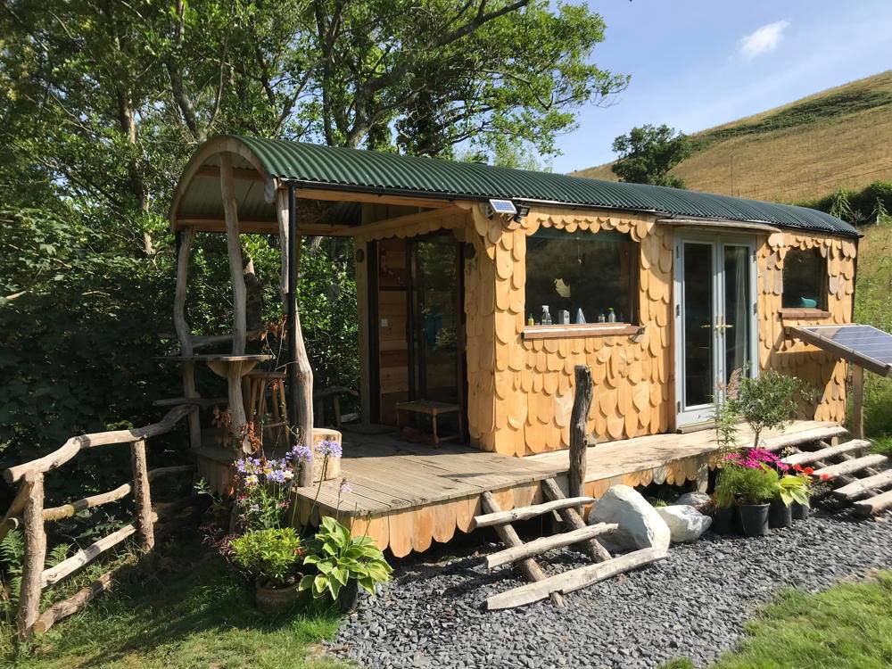 Shepherd's Hut with decorative wooden exterior