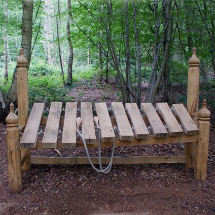 Handmade large oak outdoor wooden xylophone — bespoke school musical instrument, Wales
