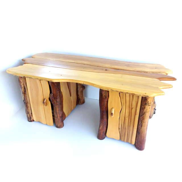 Handmade wooden office desk — rustic driftwood writing desk, bespoke furniture, Wales