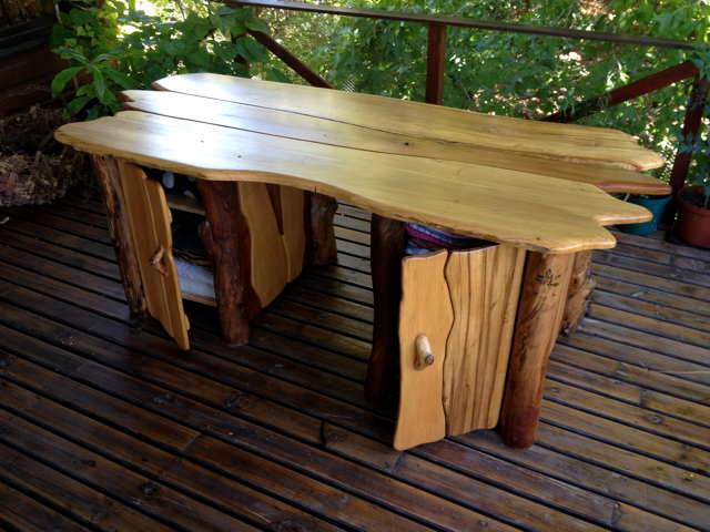 Handcrafted rustic computer desk — driftwood and oak writing desk, Wales