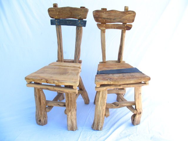 Rustic handmade solid oak dining room chair — bespoke carved furniture, Wales