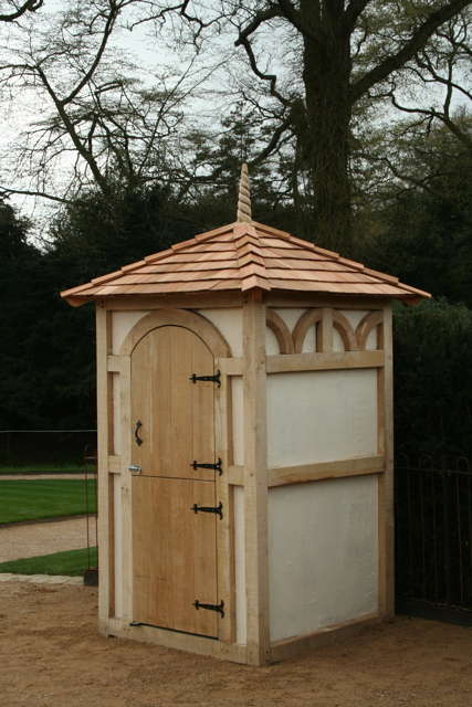 Handmade oak sentry box — bespoke timber frame garden shed, Wales
