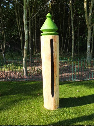 Outdoor handmade oak log drum — bespoke woodland musical instrument for schools, Wales