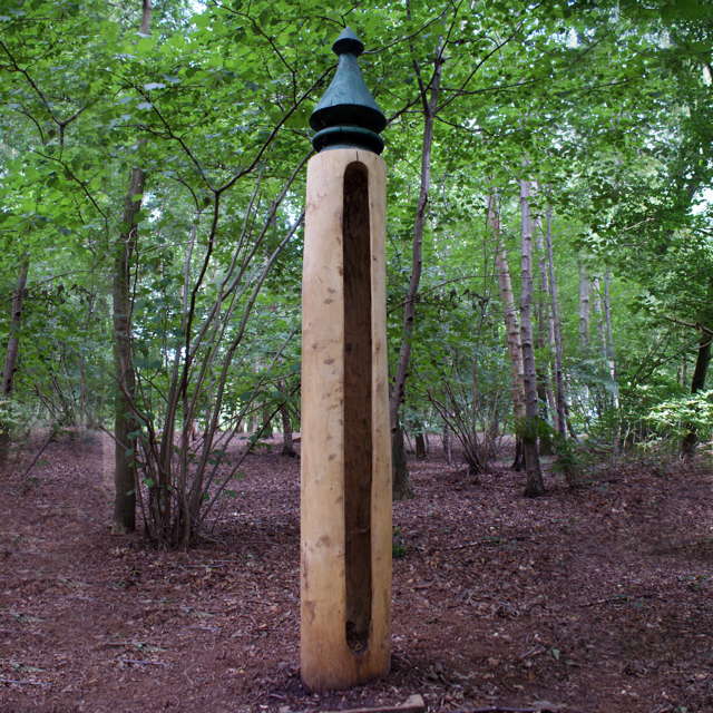 Handmade outdoor oak log drum — bespoke woodland musical instrument for schools, Wales