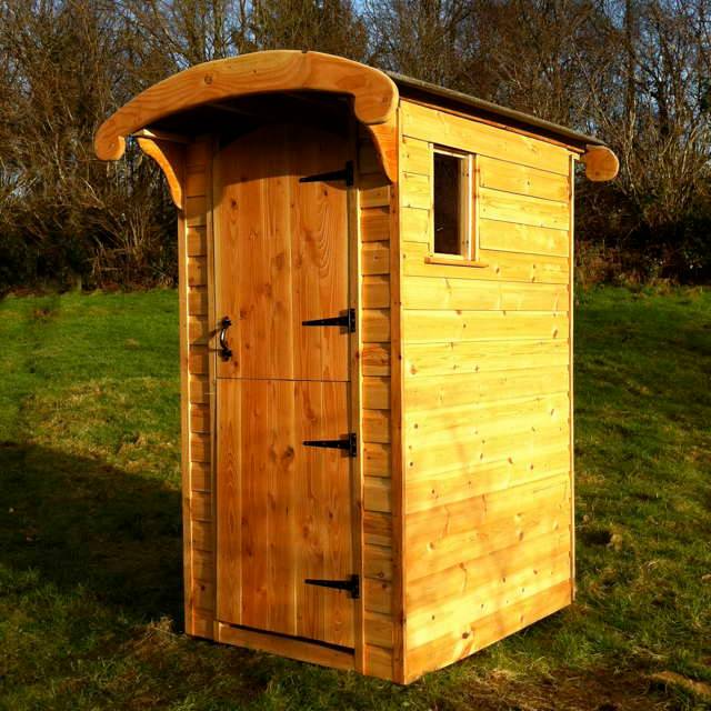 outdoor shower in a field