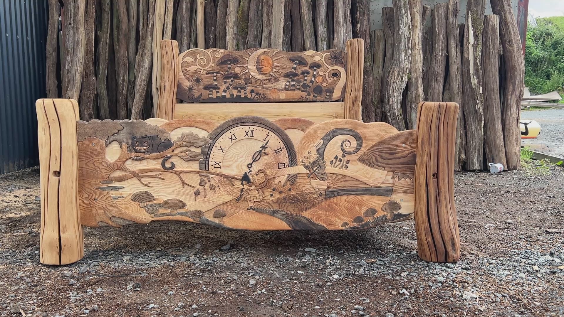 Alice in Wonderland Wooden Bed