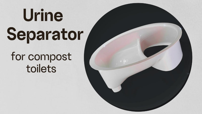 Close-up of a Free Range Designs urine separator, showcasing its durable and easy-to-clean design, handmade in Wales from high-quality materials for sustainable composting toilets