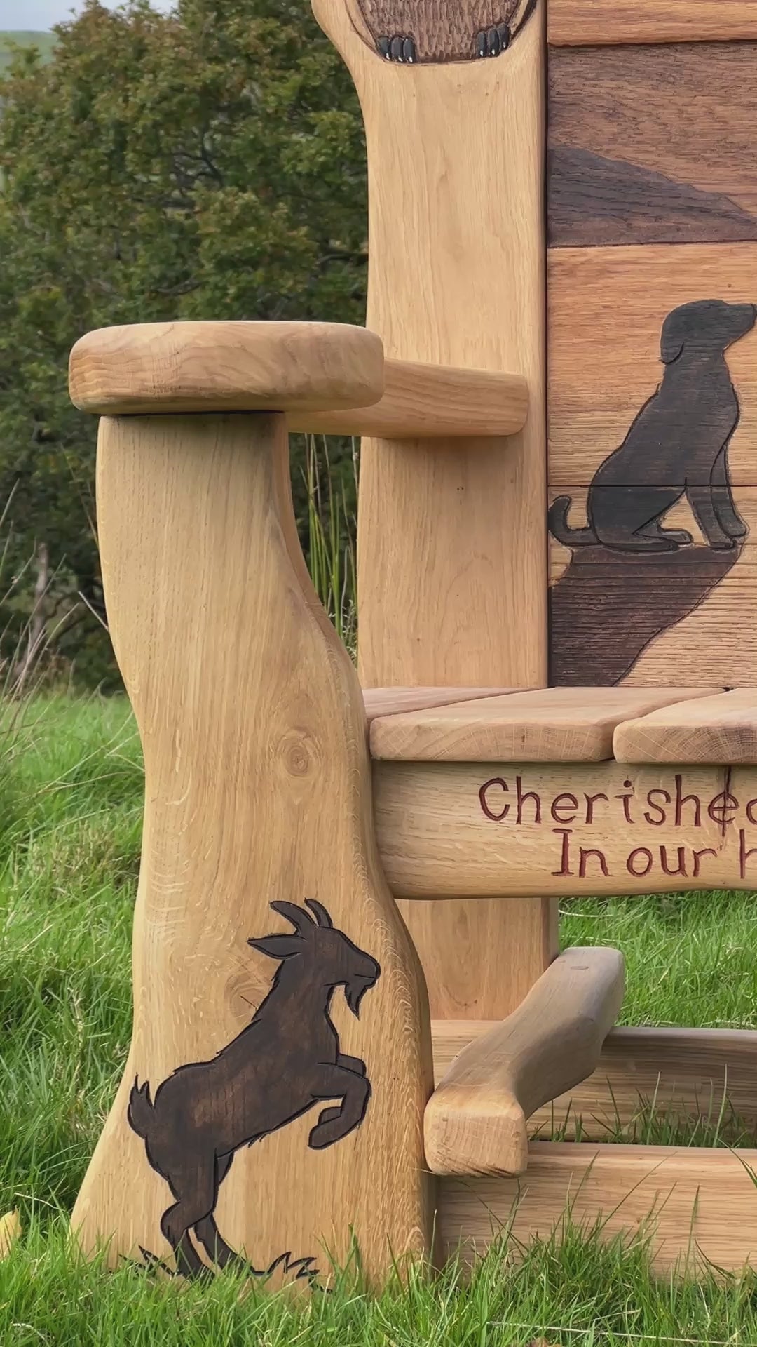 oak memorial bench video
