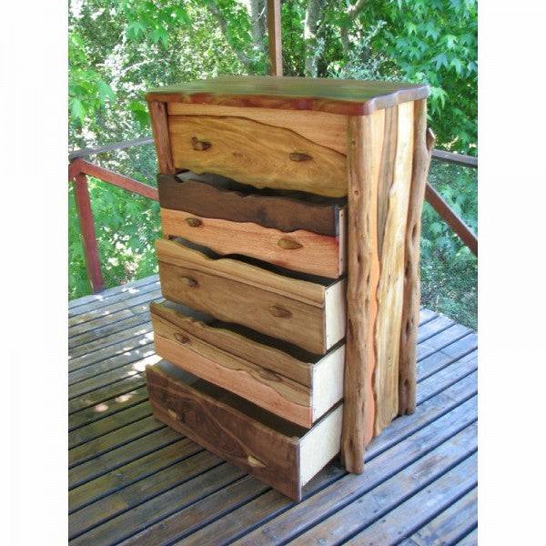 Funky rustic chest of drawers with unique character and natural grain — handmade wooden storage, Wales