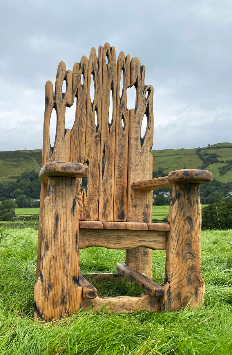 rustic oak throne for celtic king