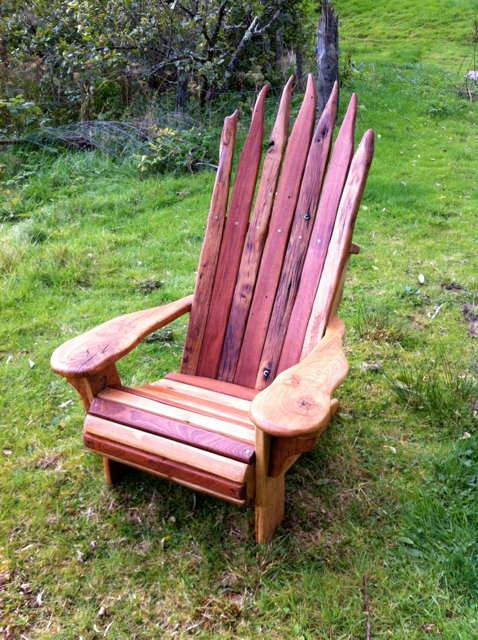 Handmade driftwood sun lounger — bespoke natural wood garden furniture, Wales