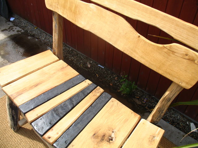 Slate and Oak Bench