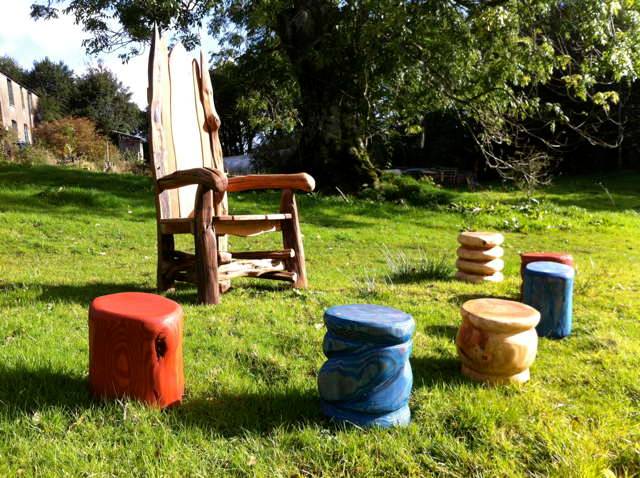 Handmade carved oak storytelling chairs — bespoke seating for schools and libraries, Wales