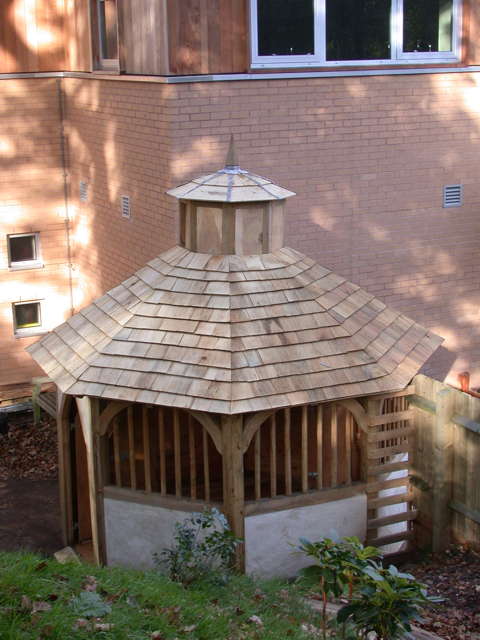 Handmade timber frame storytelling house — bespoke outdoor pavilion for schools and communities, Wales