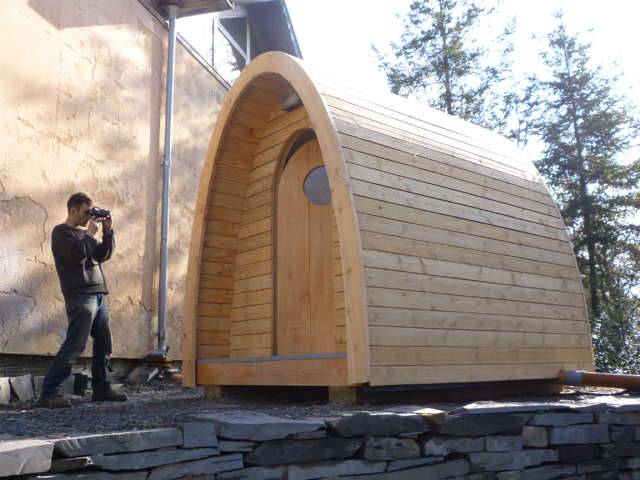 Photographer capturing Timber Arc Composting Toilet