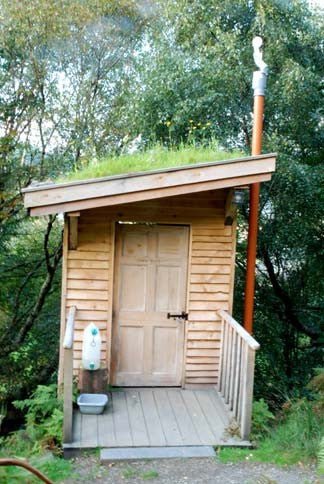 Tree bog composting toilet — handmade timber eco toilet for woodland settings, Wales