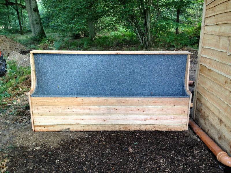 Festival urinal unit at triple composting toilet block — handmade eco sanitation, Wales