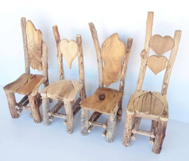Range of handmade organic wooden children's furniture — natural kiddies chairs, Wales