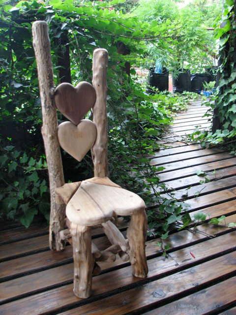 Children using handmade organic wood furniture — natural kiddies chairs for schools, Wales