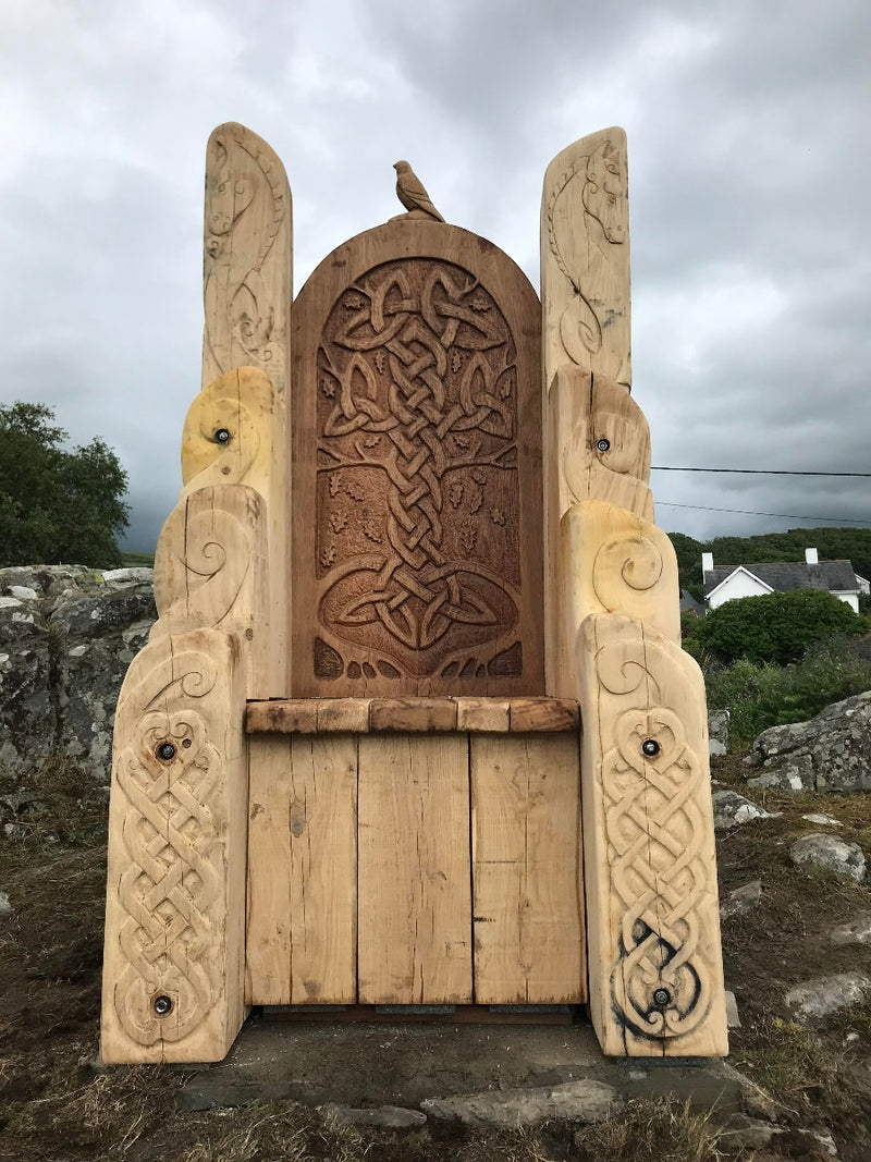 carved wooden throne