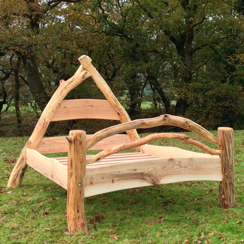 wooden oak bed frame