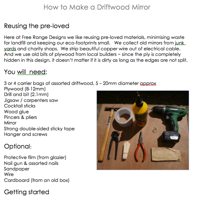 how to make a driftwood heart mirror