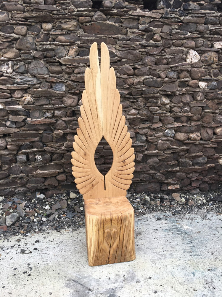 oak storytelling angel chair