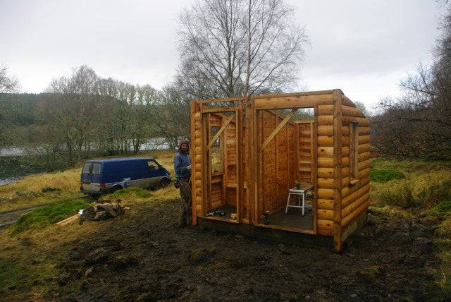 double compost toilet building  