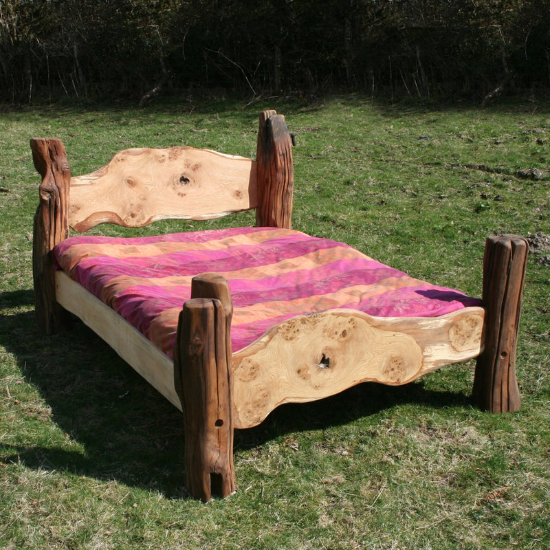 Rustic handmade double bed